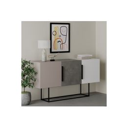 Buffet Moderno de 2 Puertas Color Gris Antique-Mocha-Blanco - 150x42x79.5 cm - Diseño Elegante para Comedor.