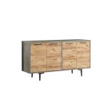 Aparador Moderno Color Cambria-Cemento con 4 Puertas