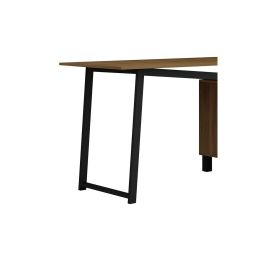 Mesa de Despacho con Cajones, Melamina Nogal - Negro, 140x60x76cm - Organización y Estilo para tu Oficina.