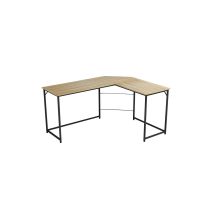 Escritorio de Oficina de Esquina Derecha en Melamina Cambria-Negro, 150x120x75 cm - Diseño Espacioso y Elegante.