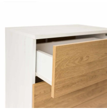 Meyvaser - Sinfonier con 5 Cajones y con Patas, Comoda Cajonera, Color Roble y blanco, 60cm (Anc) x 118,5cm (Al) x 37,8cm (Fon)