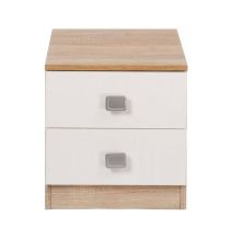 Conjunto dormitorio de Cabecero + 2 mesitas de noche color cambrian y blanco.