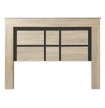 Cabezal para Cama de Matrimonio con patas, Color Cambria y Grafito, Medidas: 160 cm (Ancho) x 119,3 cm (Alto) x 3,8 cm (Fondo)