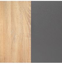 Cabezal para Cama de Matrimonio con patas, Color Cambria y Grafito, Medidas: 160 cm (Ancho) x 119,3 cm (Alto) x 3,8 cm (Fondo)