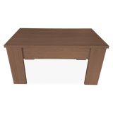 Mesa de Centro Elevable, Mesita de Salón, Acabado en Color nogal, Medidas: 90 cm (Ancho) x 50 cm (Fondo) x 46-57 cm (Alto)