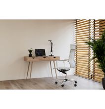 Mesa Escritorio Roble con 3 Cajones y Patas Estilo Escandinavo – Compacta y Funcional, 110x50x75 cm