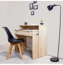 Mesa Escritorio Extensible, Consola Extensible, Color Cambria, Medidas: 90 cm (Largo) x 33-63,4 cm (Ancho) x 87,5 cm (Alto)