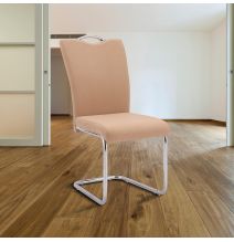 Pack de 4 Sillas Elegantes en Tejido Beige – Sillas para Comedor y Salón, Dimensiones: 44 x 61 x 98 cm.