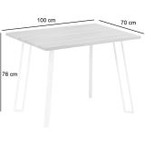 Conjunto Mesa y Sillas Comedor/Cocina, 76x100x70 cm