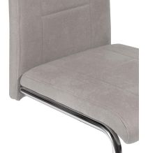 Pack de 4 Sillas Tapizadas para Salón – Acabado Marengo con Patas Cromadas de Aluminio, Medidas: 42,5 cm x 52 cm x 99 cm