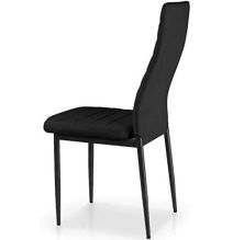 Pack de 6 Sillas Tapizadas para Salón, Color Negro y Patas Negras. Medidas: 39,5 cm (Anc) x 37,5 cm (Fon) x 96 cm