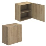 Meyvaser Mueble de salón y TV Conjunto muebles de salón apilable 301 Cm Ancho Color madera y blanco