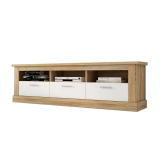 Mueble de Comedor, Mueble Salón, Acabado en Blanco y Cambria, 276x201,6x41,8 cm