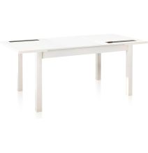 Mesa Comedor, Mesa de salón Extensible, Acabado en Color Blanco, Medidas: 140-180 cm (Largo) x 90 cm (Ancho) x 75 cm (Alto)