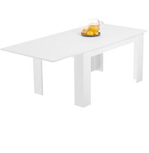 Mesa de Comedor Extensible, Mesa Salón, Robusta, Color Blanco, 138-198 cm (Largo) x 88 cm (Ancho) x 76 cm (Alto)