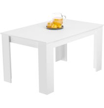 Mesa de Comedor Extensible, Mesa Salón, Robusta, Color Blanco, 138-198 cm (Largo) x 88 cm (Ancho) x 76 cm (Alto)