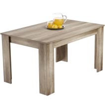 Mesa de Comedor Extensible, Mesa Salón, Robusta, Color Cañón, 138-198 cm (Largo) x 88 cm (Ancho) x 76 cm (Alto)