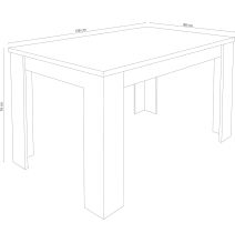 Mesa de Comedor Extensible, Mesa Salón, Robusta, Color Cañón, 138-198 cm (Largo) x 88 cm (Ancho) x 76 cm (Alto)