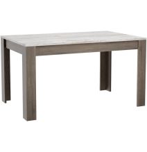 Mesa de Comedor, Mesa de Salón Fija, Color Trufa y Cañon, Medidas: 140 cm (Largo) x 80 cm (Ancho) x 75 cm (Alto)