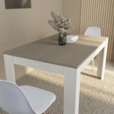 Mesa de Comedor, Mesa de Salón Fija, Color Andersen Pino Gris, Medidas: 140 cm (Largo) x 80 cm (Ancho) x 75 cm (Alto)