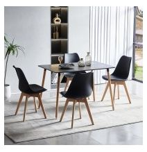 Mesa de Comedor o Cocina de 120 cm Lacada Color Negro 76x120x80 Cm – Alta Resistencia y Durabilidad