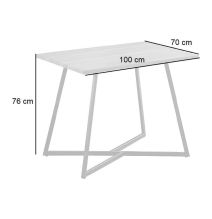 Mesa Comedor Madera, Patas metálicas En Color Negro, Mesa Rectangular, Medidas 100 cm (Lar) x 70 cm (Anc) 76 cm (Al)