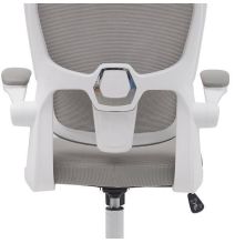 Silla de Oficina Ergonómica en Tejido 3D Gris con Reposacabezas Regulable y Refuerzo Lumbar - Medidas 65x55x114-124 cm
