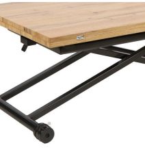 Mesa de Centro Elevable y Tapa Extensible - Fabricada en MDF - Cerrada 100x57 cm, Abierta 100x114 cm, Altura de 39 a 77 cm