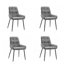 Pack de 4 Sillas Tapizadas en Tela Gris con Tratamiento Easy Clean, Asiento Reforzado  Medidas 54x55x88 cm