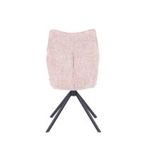 Pack de 2 Sillas Tapizadas en Tela Rosa, Patas Negras, Asiento y Respaldo Ergonómicos y Acolchados Medidas 63x48x93 cm