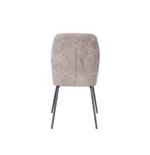 Pack de 2 Sillas Tapizadas en Tela Piedra con Patas en Acabado Negro, Asiento y Respaldo Ergonómicos, Medidas 61x47x89 cm