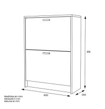 Zapatero Recibidor Blanco – Mueble Auxiliar Estrecho con 2 Puertas | Capacidad 12 Pares | 81,6 x 60 x 25 cm