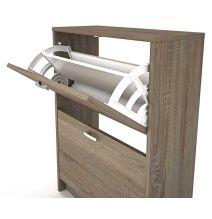 Zapatero Recibidor Roble – Mueble Auxiliar Estrecho con 2 Puertas | Capacidad 12 Pares | 81,6 x 60 x 25 cm