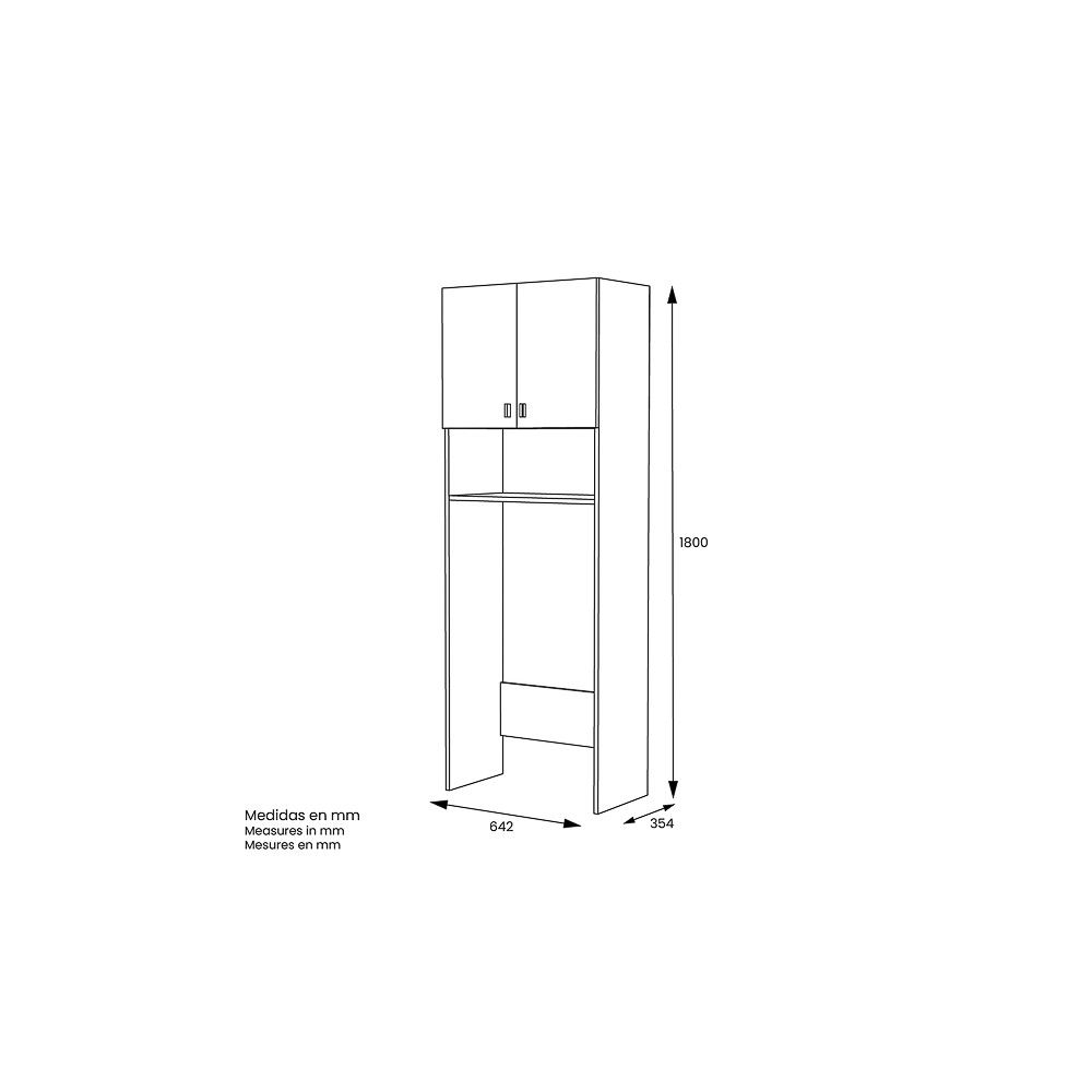 Armario Multiusos Fabricado en Melamina para Lavadora o Baño