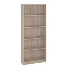 Estantería Alta Salón, Librería, Color Roble, Medidas: 180 cm (Alto) x 75 cm (Ancho) x 25 cm (Fondo)