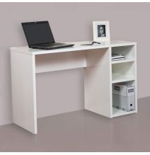 Mesa Escritorio | Mesa Estudio con 3 estantes | Color Blanco Brillo | Medidas: 120 x 75 x 50 cm
