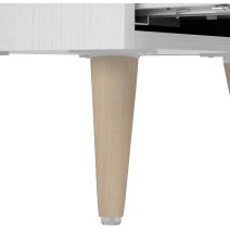 Mesita de Noche 2 cajones, Mesilla de Noche,  Color Blanco, Medidas: 40 cm (Ancho) x 34 cm (Fondo) x 61,6 cm (Alto)