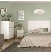 Cómoda con 5 Cajones, para Dormitorio, Acabado en Color Blanco, Medidas: 80 cm (Ancho) x 120 cm (Alto) x 48 cm (Fondo)