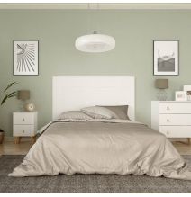 Cabezal para Cama de Matrimonio con patas, Color Blanco, Medidas: 160 cm (Ancho) x 130 cm (Alto) x 2,5 cm (Fondo)