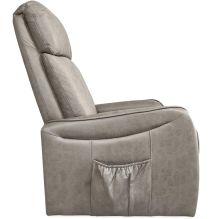 Butaca Relax Power Lift con Estructura de Madera de Eucalipto, Color Cemento, 74x100x88 cm