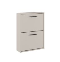 Meyvaser - Zapatero con 2 Puertas, Mueble para Zapatos Estrecho en Color Beige, Medidas: 73 cm (Al) x 54 cm (Anc) x 18 cm (Fon)