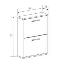 Meyvaser - Zapatero con 2 Puertas, Mueble para Zapatos Estrecho en Color Beige, Medidas: 73 cm (Al) x 54 cm (Anc) x 18 cm (Fon)