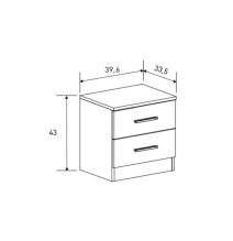 Conjunto Pack Cabecero y 2 Mesitas de Noche,Mesilla de noche 2 Cajones Color Mauvella, 110x45x1,6 cm (LargoxAltoxProfundo)