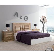 Mesita de Noche 3 Cajones, Mesilla de Dormitorio, Color Cañón , Medidas: 66 cm (anc) x 39,6 cm (Fo) x 63,8 cm (Al)