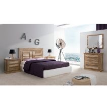 Pack de Dormitorio con Cabecero de 160 x 120 cm + 2 Mesitas de Noche + Cómoda | Color Cañón