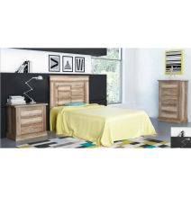 Pack Cabecero de 110 x 120 cm + 1 Mesita de Noche + Sinfonier, Color Cañón (para Cama de 135-140 o 160)