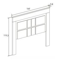 Pack de Dormitorio con Cabecero de 160 x 120 cm + 2 Mesitas de Noche + Sinfonier | Color Cambria y Blanco